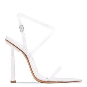 Miss Lola pointed toe pump in white